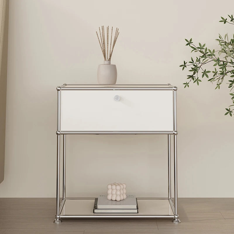 Luxury Modern Bedside Table Drawers Metal Nordic Storage
