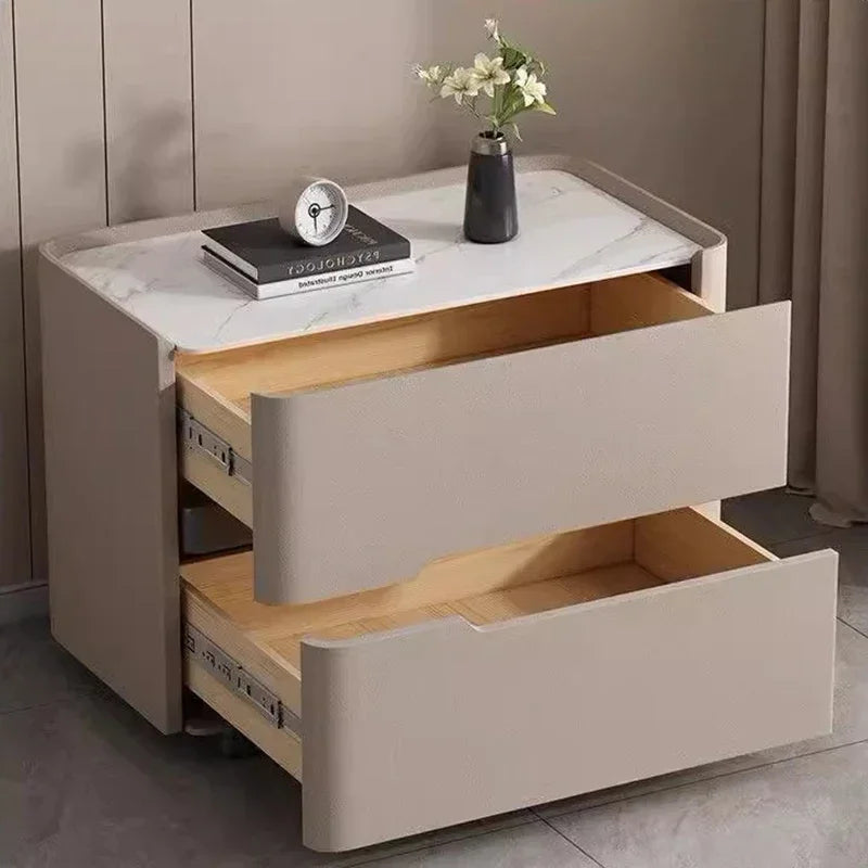 Aesthetic Luxury Minimalist Bedside Table Drawers