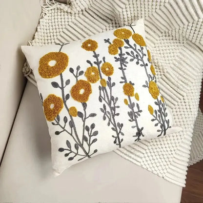 1Pc Boho Floral Tufted Decorative Throw Pillow Cover