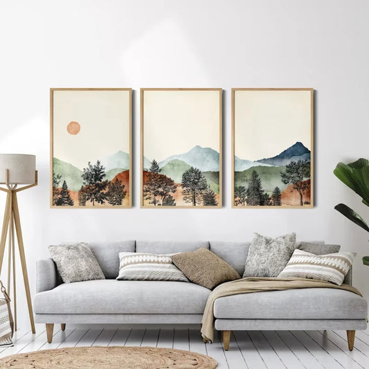 3 Piece Mountain Wall Art Poster
